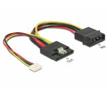 Delock Cable Power SATA 15 pin receptacle > Molex 4 pin male + 4 pin power female (85673)