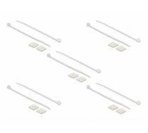 Delock Cable Tie Mount 20 x 20 mm with Cable Tie L 100 x W 2.5 mm white (18676)