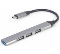 USB Centrmezgls Gembird USB Type-C 4-port Silver (UHB-CM-U3P1U2P3-02)
