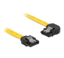 Delock Cable SATA 6 Gbs male straight  SATA male left angled 20 cm yellow metal (83958)