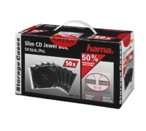 1x50 Hama CD Jewel Case SlimLine Transparent-black          51269 (51269)