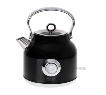 Adler | Kettle with a Thermomete | AD 1346b | Electric | 2200 W | 1.7 L | Stainless steel | 360° rotational base | Black (AD 1346 Black)