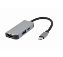 Gembird A-CM-COMBO3-02 USB Type-C 3-in-1 multi-port adapter (USB port + HDMI + PD), silver (90C855E7934E61C9766EF0E70856E04731AE99AF)