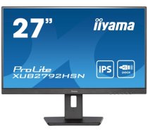 Iiyama ProLite XUB2792HSN-B5 - LED monitor - 27" - 1920 x 1080 Full HD (1080p) @ 75 Hz - IPS - 250 cd / m² - 1000:1 - 4 ms - HDMI, DisplayPort, USB-C - speakers - matte black (XUB2792HSN-B5)