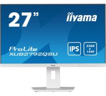 Iiyama ProLite XUB2792QSU-W5 - LED monitor - 27" - 2560 x 1440 WQHD @ 75 Hz - IPS - 350 cd / m² - 1000:1 - 5 ms - HDMI, DVI, DisplayPort - speakers - matt white (XUB2792QSU-W5)