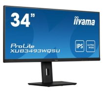 iiyama ProLite XUB3493WQSU-B5 computer monitor 86.4 cm (34") 3440 x 1440 pixels UltraWide Quad HD LED Black (XUB3493WQSU-B5)