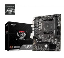 MSI A520M-A PRO motherboard AMD A520 Socket AM4 micro ATX (A520M-A PRO AM4 2DDR4)