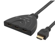 Adapteris DELTACO HDMI SWITCH, 3 INPUTS TO 1 OUTPUT, 0.5M CABLE / HDMI-7044 (HDMI-7044)