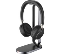 Słuchawki bezprzewodowe BH76 czarne USB-A + stojak ładujący  (1208625)