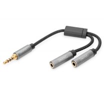 Kabel adapter audio splitter MiniJack 3,5mm /2x 3,5mm MiniJack M/Ż nylon 0,2m (DB-510310-002-S)