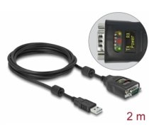 Delock Adapter USB 2.0 Type-A to Serial RS-232 D-Sub 9 pin 2.5 kV Galvanic Isolation 2 m (64154)