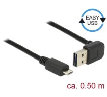 Delock Cable EASY-USB 2.0 Type-A male angled up / down > USB 2.0 Type Micro-B male 0,5 m (85203)
