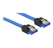 Delock Cable SATA 6 Gb/s receptacle straight > SATA receptacle straight 30 cm blue with gold clips (84978)