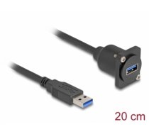 Delock D-Type USB 5 Gbps Cable Type-A male to Type-A female black 20 cm (87967)