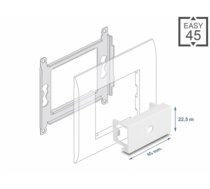 Delock Easy 45 Module Plate Round cut-out M6, 45 x 22.5 mm white (81430)