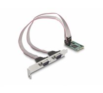 Delock Mini PCIe Card full size to 2 x Serial RS-232 D-Sub 9 pin (95273)