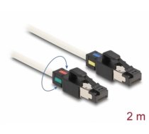 Delock Network Cable RJ45 plug to plug Cat.6A S/FTP with rotatable colour clips 2 m white (80170)