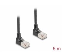 Delock RJ45 Network Cable Cat.6A S/FTP Slim 90° downwards / downwards angled 5 m black (80302)