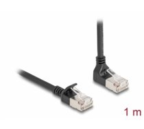 Delock RJ45 Network Cable Cat.6A S/FTP Slim 90° downwards angled / straight 1 m black (80305)