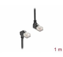 Delock RJ45 Network Cable Cat.6A S/FTP Slim 90° upwards / downwards angled 1 m black (80293)