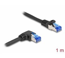 Delock RJ45 Network Cable Cat.6A S/FTP straight / right angled 1 m black (80222)