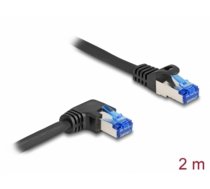 Delock RJ45 Network Cable Cat.6A S/FTP straight / right angled 2 m black (80223)