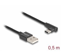 Delock USB 2.0 Cable Type-A male to USB Type-C™ male angled 0.5 m black (80029)