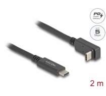 Delock USB 5 Gbps Cable USB Type-C™ male to Type-C™ male angled up / down 2 m 4K PD 60 W with E-Marker (80035)