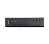 Lindy 10 Port USB 3.0 Hub with On/Off Switches USB 3.2 Gen 1 (3.1 Gen 1) Type-B 5000 Mbit/s Black (43370)
