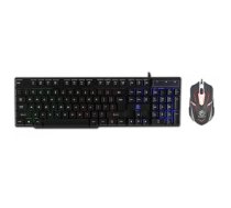 Rebeltec OPPRESSOR Gaming Combo Set Keyboard with LED RGD + Mouse 2400DPI USB Black (ENG) (AKKSGKLAREB00003)