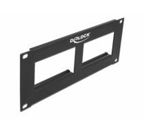 Delock Easy 45 10″ Patch Panel cut-out 2 x 90.5 x 45.2 mm, 2U, black (81379)
