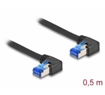 Delock RJ45 Network Cable Cat.6A S/FTP right angled 0.5 m black (80213)