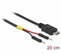 Delock USB Power Cable Micro-B to 2 x pin header male separate power 20 cm (85407)