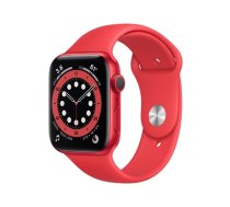 Išmanusis laikrodis APPLE Watch 6 GPS, 44mm Red Aluminium Case with Red Sport Band (M00M3UL/A)