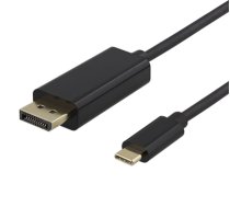Kabelis DELTACO USB-C į DisplayPort, 4K UHD, 2m, juodas / USBC-DP200-K / 00140015 (00140015)