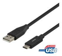 Mob.telefono kabelis DELTACO USB 3A "C-A", 1.0m, juodas / USBC-1004M (USBC-1004M)