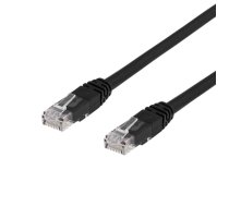 Tinklo kabelis DELTACO U/UTP Cat6, 1m, juodas / 00210006 (00210006)