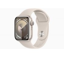 Apple Watch Series 9 GPS 41mm Starlight Aluminium Case with Starlight Sport Band - S/M (MR8T3ET/A)