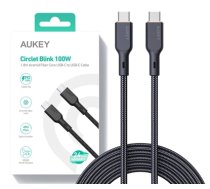 AUKEY CB-KCC102 USB-C Type-C Power Delivery PD 100W 5A 1.8m Kevlar Black (0C34166D0B32DE69284135C4A8668FF4EF5897CD)