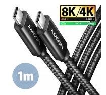 BUCM4X-CM10AB Kabel USB-C - USB-C, USB4 Gen 3x2 1m, PD 240W, 8K HD, ALU, oplot Czarny (BUCM4X-CM10AB)