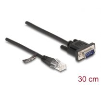 Delock Cable RJ45 plug to Serial RS-232 D-Sub 9 male 30 cm black (88008)