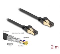 Delock RJ45 Network Cable Cat.6A male to male S/FTP black 2 m with Cat.7 raw cable suitable for industrial and outdoor use (80249)