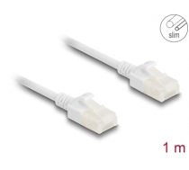 Delock RJ45 Network Cable Cat.6A plug to plug with robust latch for industrial use U/UTP Slim 1 m white (80359)