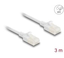 Delock RJ45 Network Cable Cat.6A plug to plug with robust latch for industrial use U/UTP Slim 3 m white (80361)