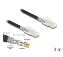 Delock RJ45 Network Cable Cat.6A S/FTP with secure clips set 3 m black (80257)