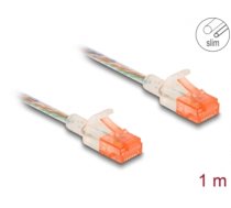 Delock RJ45 Network Cable Cat.6A U/UTP Slim 1 m transparent (80353)