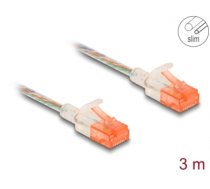 Delock RJ45 Network Cable Cat.6A U/UTP Slim 3 m transparent (80355)