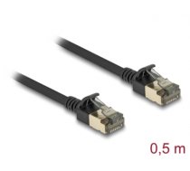 Delock RJ45 Network Cable Cat.8.1 F/FTP Slim Pro 0.5 m black (80338)