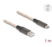 Delock USB 2.0 Cable Type-A to USB Type-C™ with RGB illumination 1 m (88164)