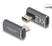 Delock USB Adapter 40 Gbps USB Type-C™ PD 3.0 100 W male to female rotated angled left / right 8K 60 Hz metal (60048)